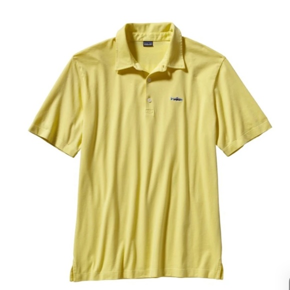 Patagonia Short Sleeve Men's Polo Trout Fitz Roy medium casual Preowned - Picture 1 of 9